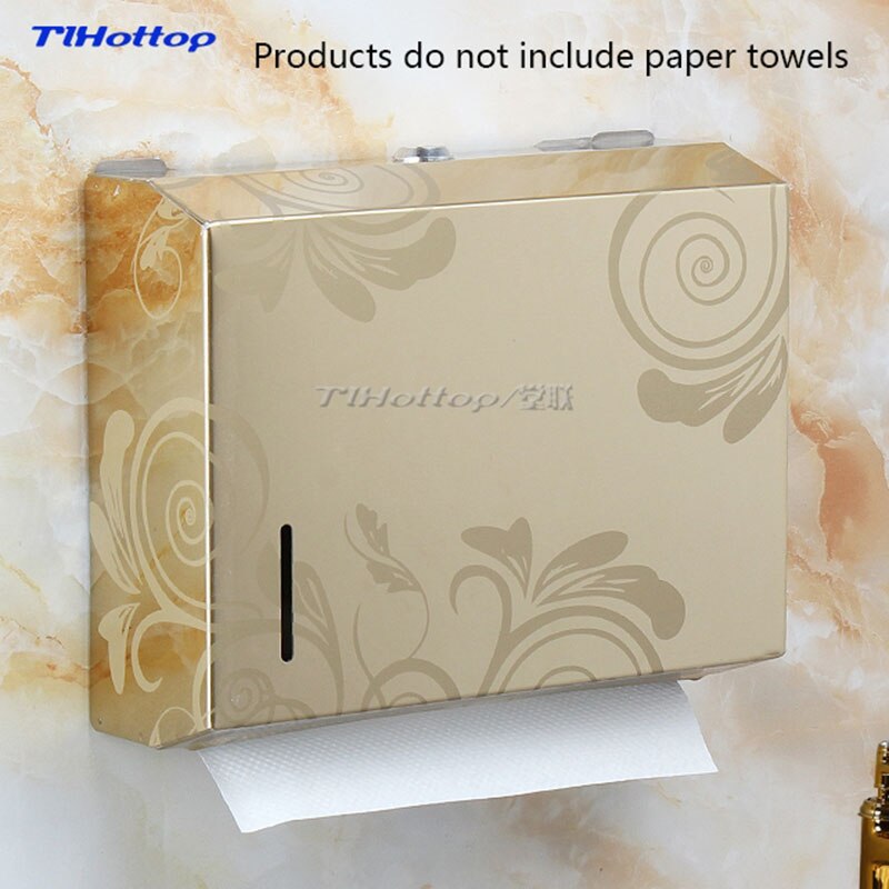 262*205*83mm Stainless Steel Manual Holder Dispenser Paper Towel Rack Butterfly Crown Gold Blue YH8013: Jinlun Hua 1pc