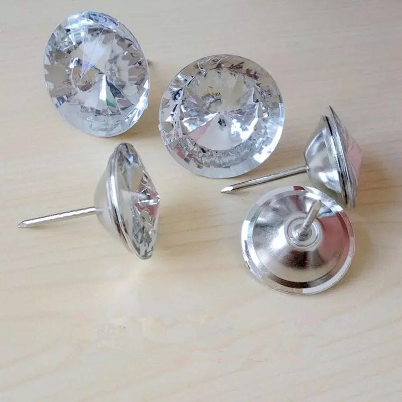 50 st/lot 18-30mm akryl rhineston kristallknappar klädsel spik stud bäddsoffa sänggavel dekor möbelspik