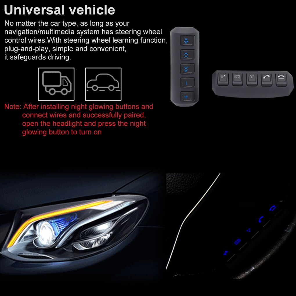 Reproductor de DVD con botones de Control remoto para volante de coche, dispositivo inalámbrico multifunción con GPS, Estilo Universal