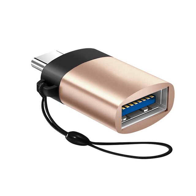 Fonken usb3 tipo c otg adaptador de alta velocidade para usb c 3.0 conversor do telefone móvel dispositivo externo conector garrafa drive leitor: Ouro / Dourado