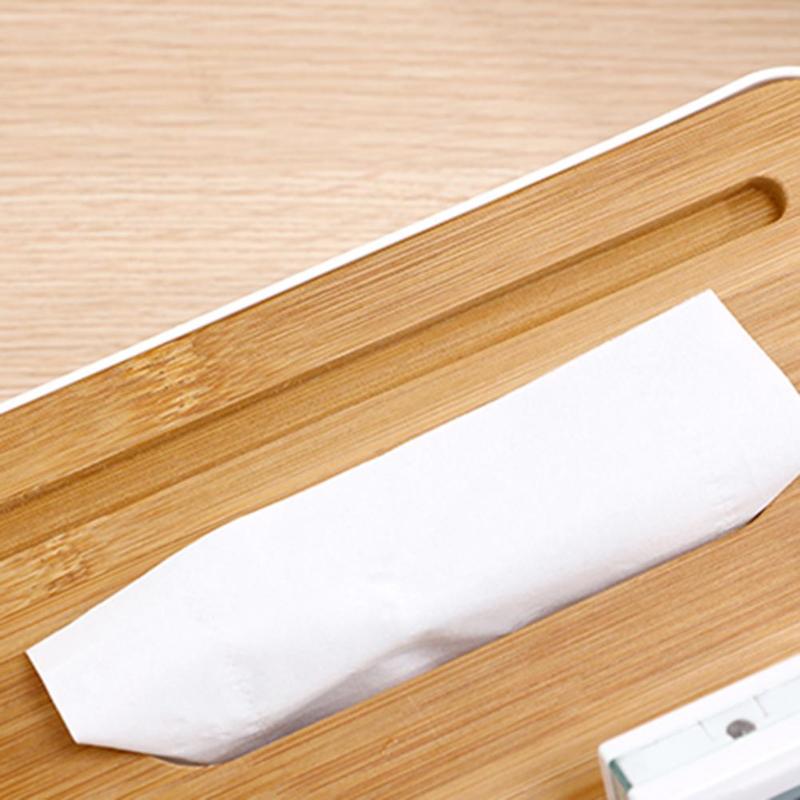 Plast firkantet tissuekasse multifunktionel telefonhylde fugtighedsbestandigt træovertræk køkkenopbevaringsetui
