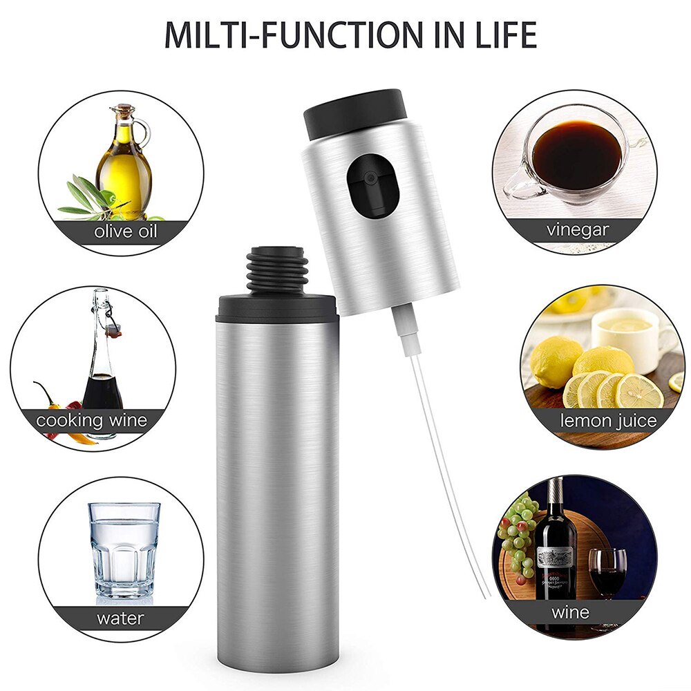 Rvs Olijfolie Spray Bottle Hervulbare Olie Dispenser voor Boter Azijn Mist Spuiten Grill BBQ Sproeier Kitchen Tools