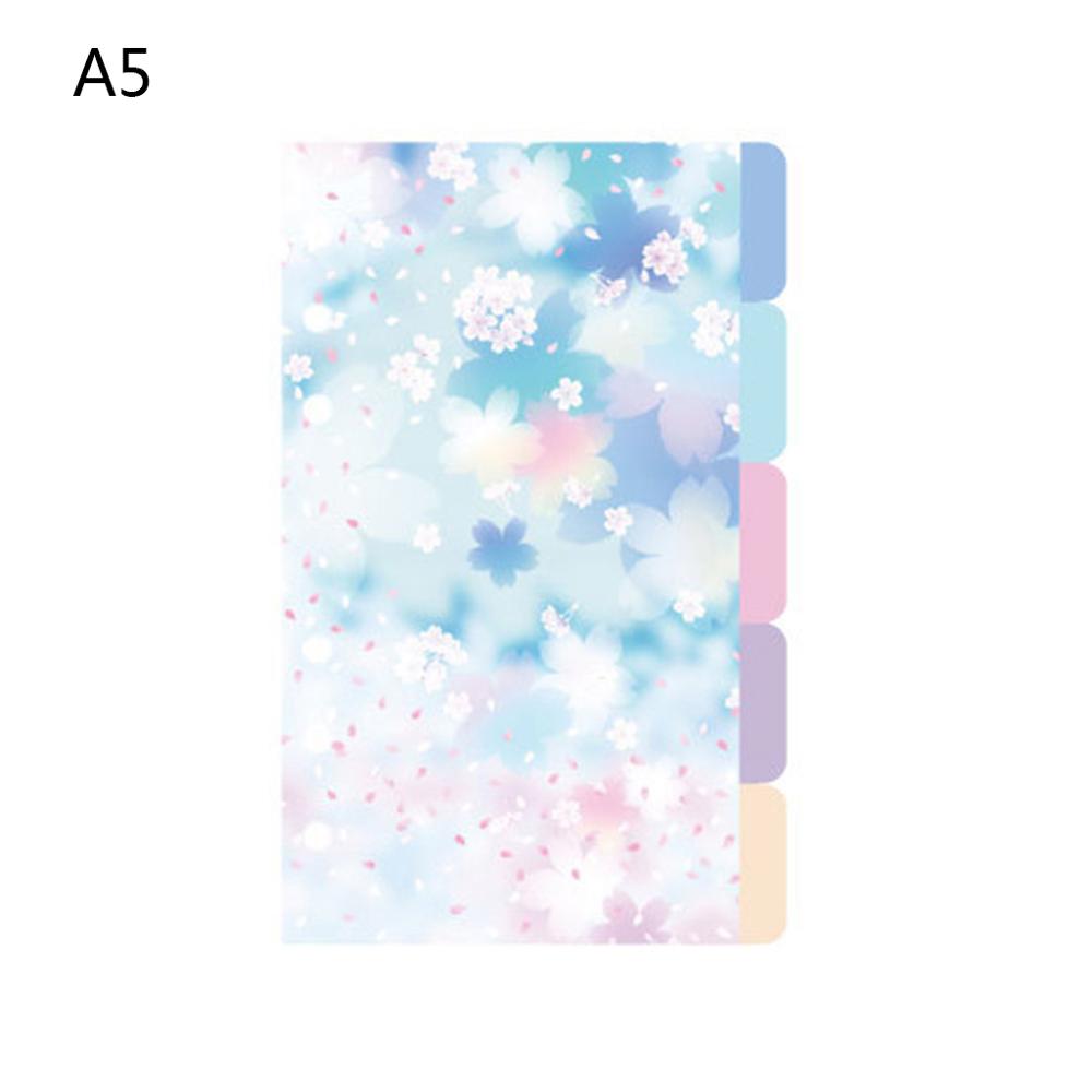 1Set Cherry Blossom A5 A6 Loose Leaf Notebook Divider Index Separator Binders