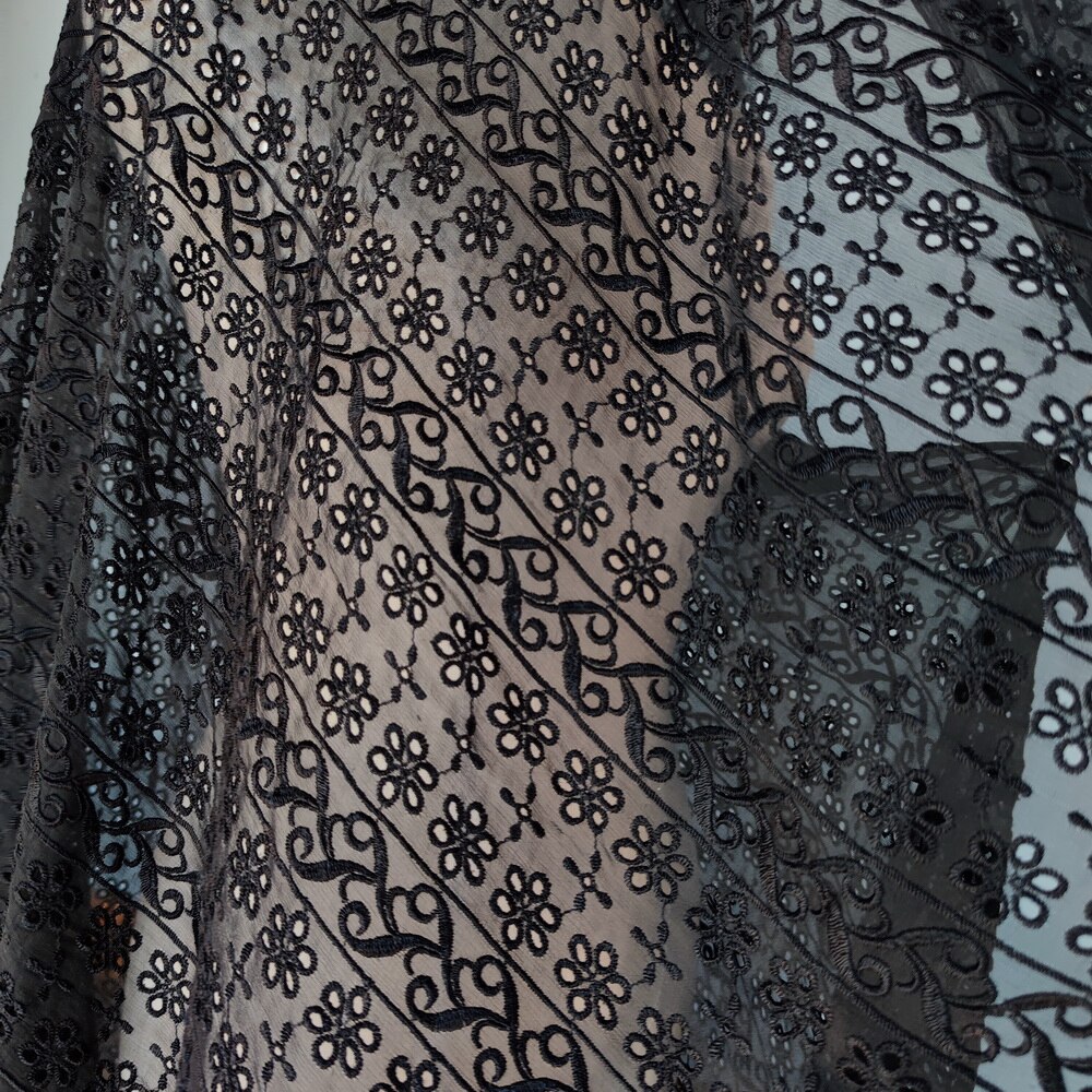 pink Lace Color silk Pure Silk Evening Dress Wedding 100% Silk Fabirc Silk chiffon embroidery: 55-1104 black