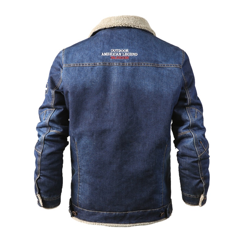 Men's Jackets Winter Thermal Denim Jacket Fleece Thicken Warm Denim Coat Windproof Motorcycle Cow Jackets