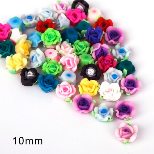 5-10 stk håndlaget myk polymer leire blad rose blomst til klær tilbehør diy hjemmefest dekorasjon smykker funn å lage: 10mm x 6mm