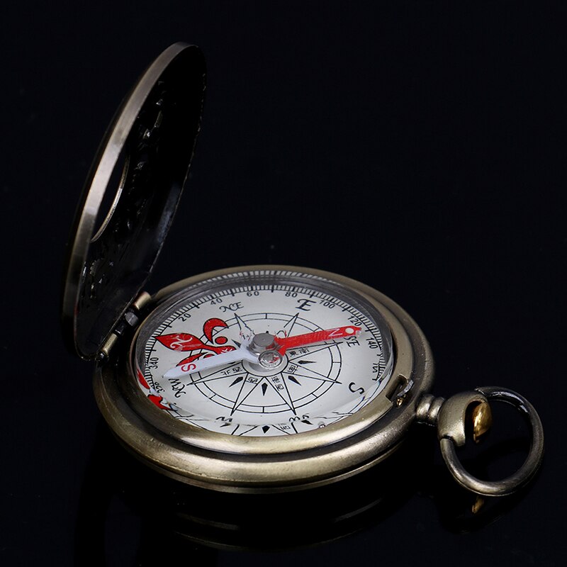 Vintage Bronze Compass Pocket Watch Retro Men's And Women's Retro Pocket Watch Compass
