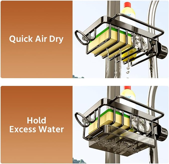 Keuken RVS Gootsteen Afdruiprek Spons Opslag Kraan Rek Handdoekenrek Plank Organisator Keuken Accessoires