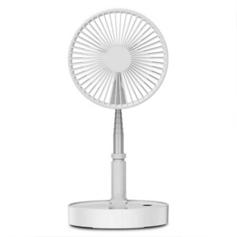 Mini ventilateur télescopique pliant Mini USB Rechargeable Portable dortoir lit bureau télécommande ventilateur électrique à vent élevé: white no remote