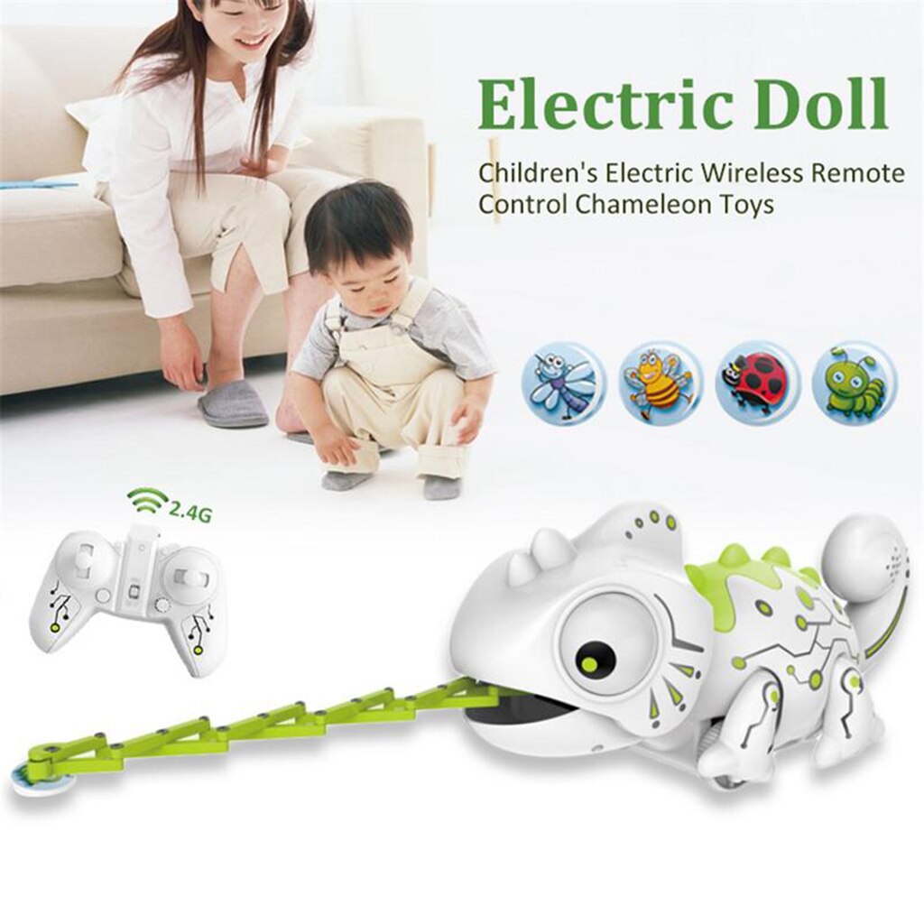 Robot camaleón portátil con Control remoto para niños, juguete de 8,3"