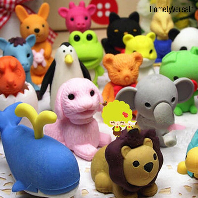 3 pcs Animals Cute Eraser School Office Supply rubber Student Exam Pencil Erasable Tool school Stationery