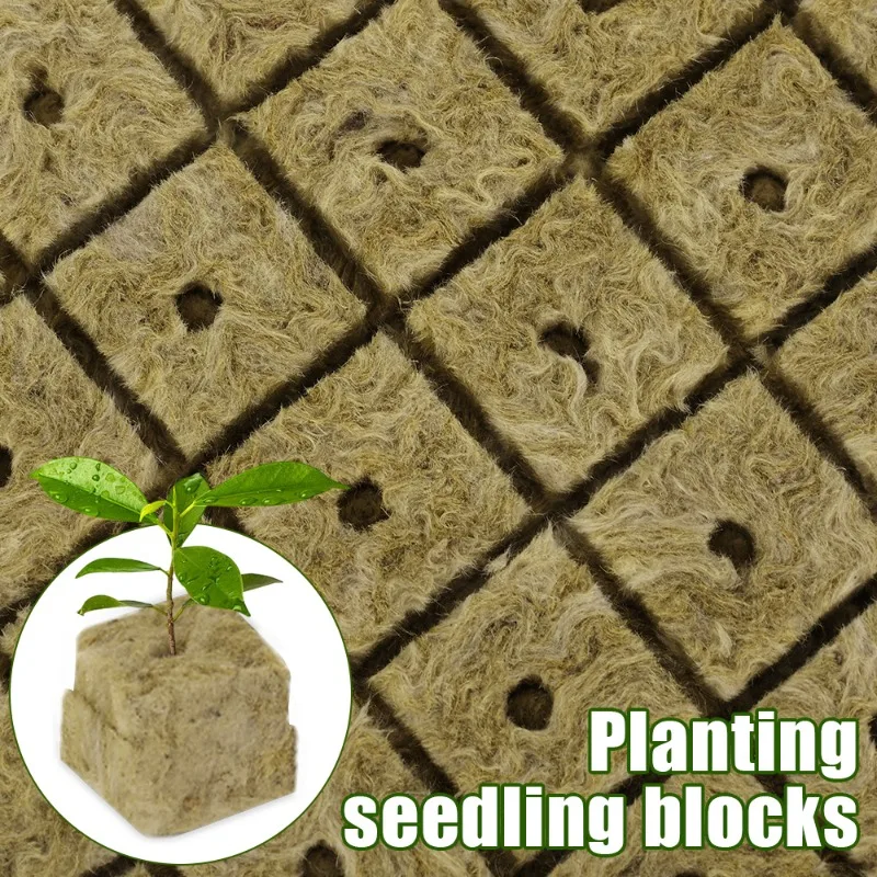 Steinwolle Hydrokultur Grow Media Würfel Pflanzenwürfel Soilless Substrat Seed-ed Rock Wool Plug Sämling-Block Gartenbedarf