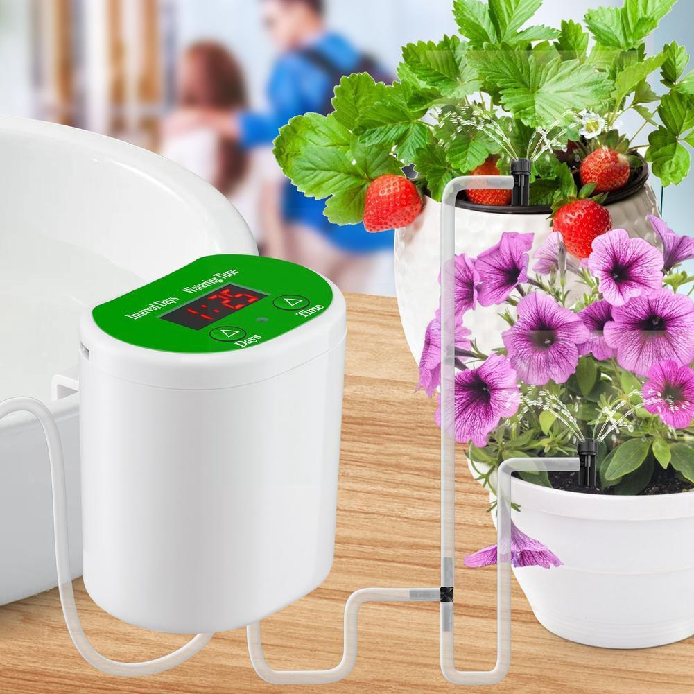 3.7V ABS Rechargeable Lithium Battery Indoor Automatic Watering System Drip Irrigation Kit For Home, Garden,balcony Q8V6