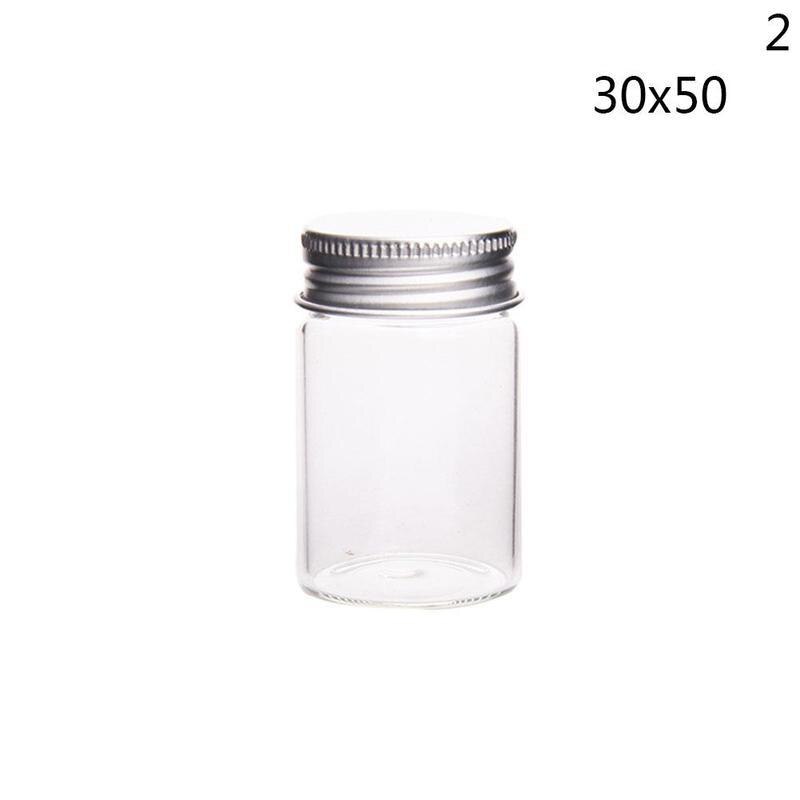 5pcs/Lot Handmade Party Decoration Bottles Mini Glass Bottles Vials Aluminum Cap Tiny Clear Glass Pill Bottle MNP2910: 30mmx50mm