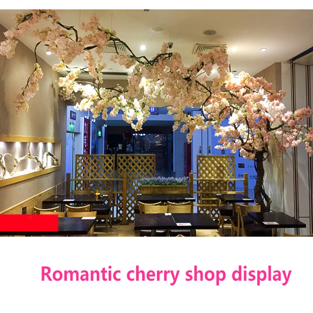 Vigne de cerisier artificiel, fausse fleur de cerisier, tige d'arbre Sakura pour événement, décoration d'arbre de mariage