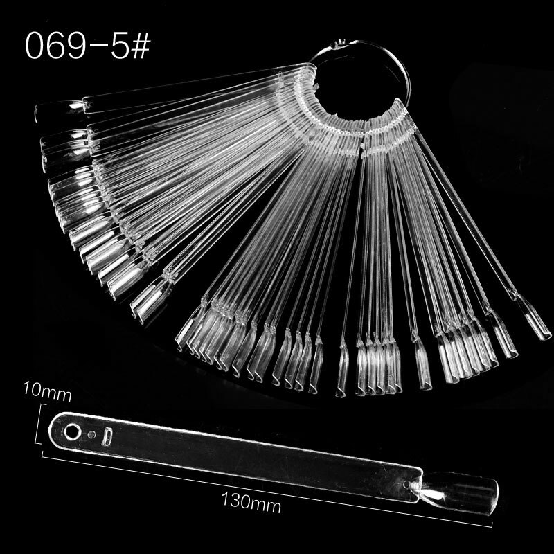 Tips voor valse nagels kleurenkaart oefendisplay gereedschap transparante witte gesp ring manicure nagelkunst gereedschap: 069-5