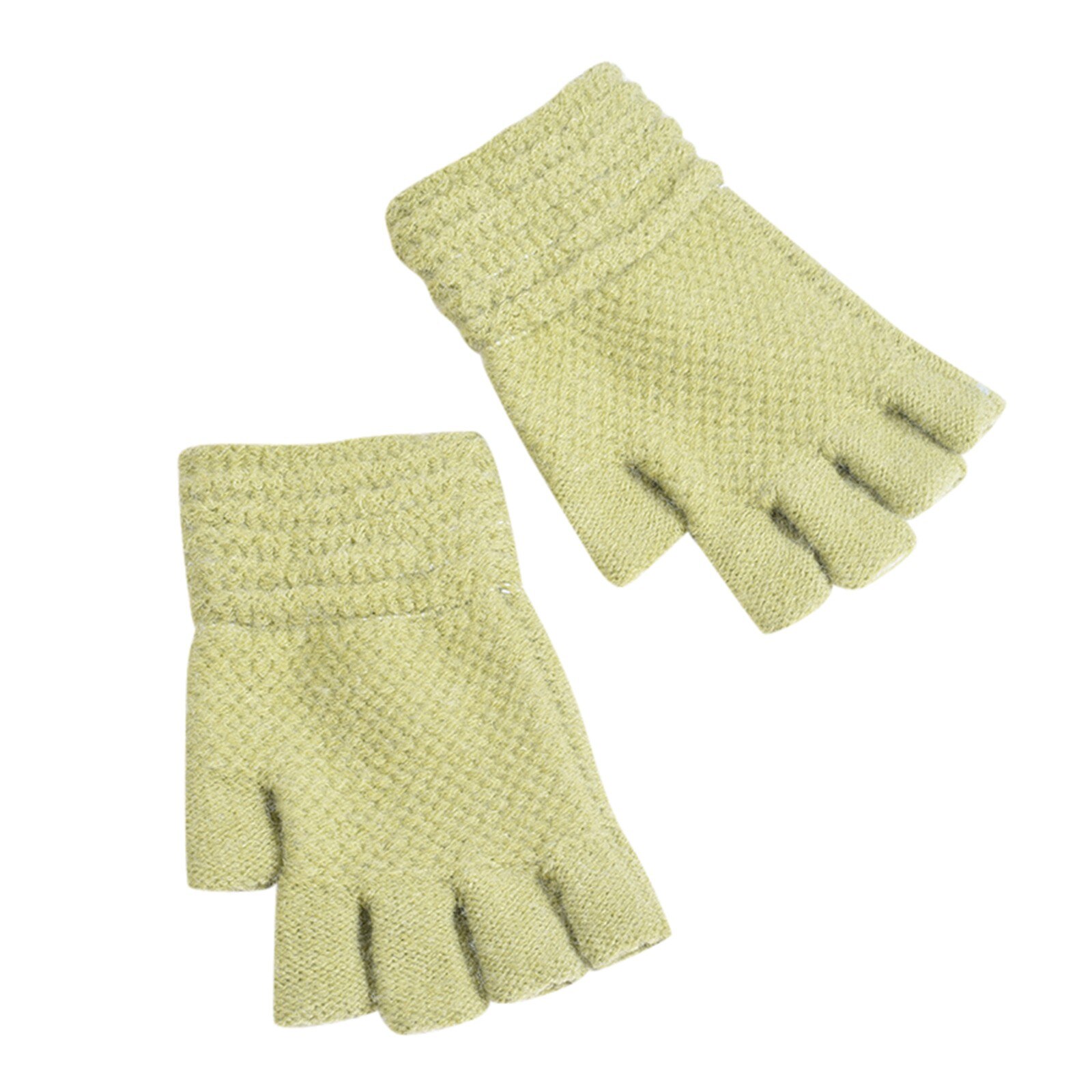 Winter Warm Solid Woolen Gloves Toddler Baby Girls Boys Winter Warm Solid Knitted Flip Fingerless Mittens Gloves Варежки Детские: Green