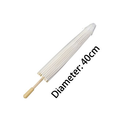 Paraguas de papel de aceite pintado a mano para niños, paraguas de estilo chino en blanco, accesorios de decoración de arte, pintado a mano: Diameter 40cm