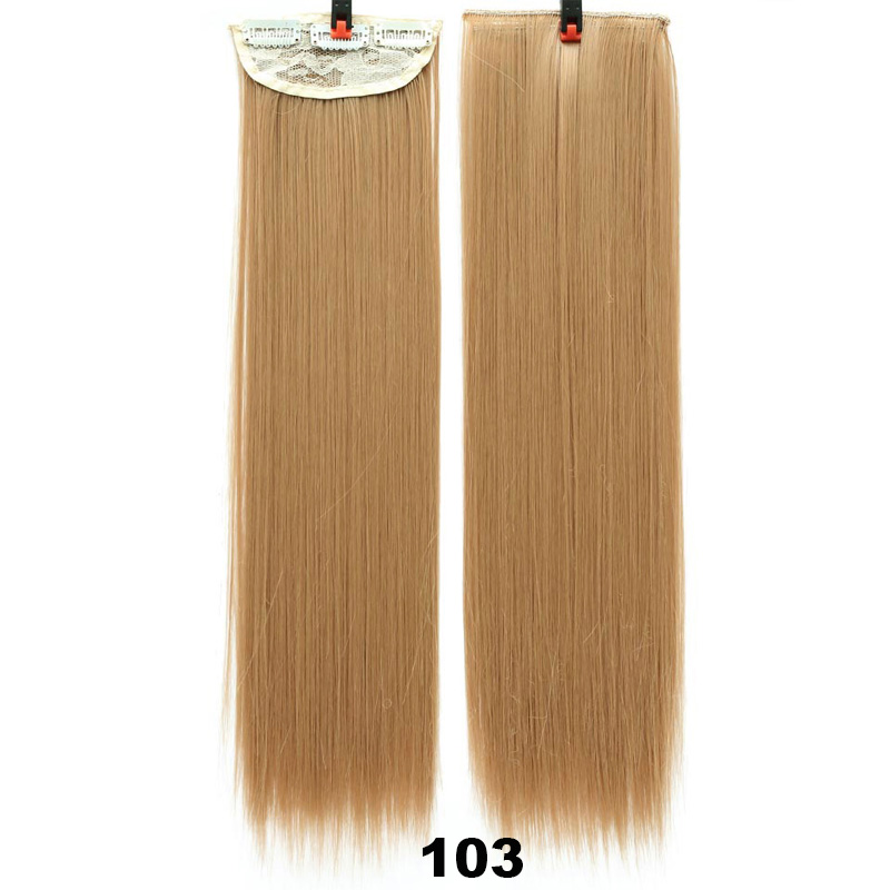 XUANGUANG Extensions Woman Hair Clips In Hair Extension Straight Hair With Clips Blonde Hair Natural 7 Colors 18 inches: 103