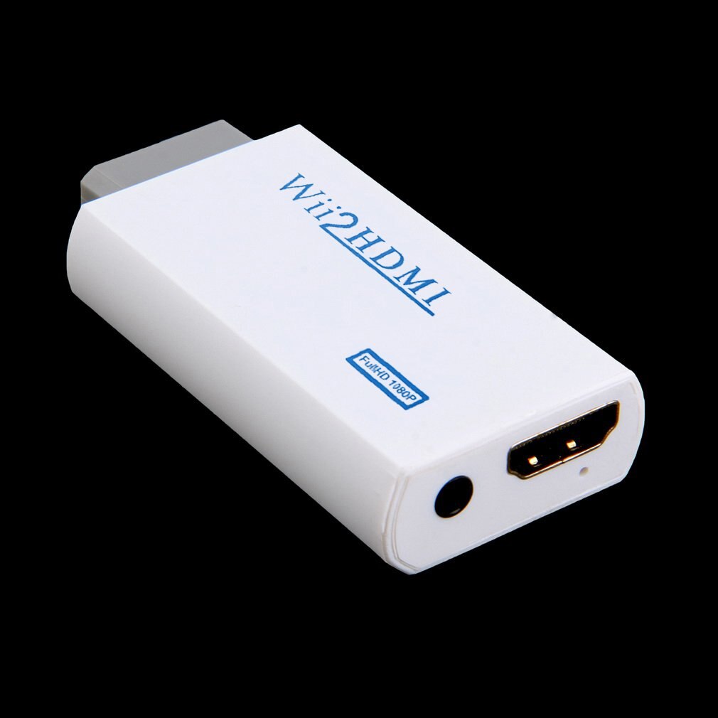 Witte Plastic Wii Naar Hdmi Wii2HDMI Adapter Converter Full Hd 1080P Output Upscaling 3.5Mm Audio Video Output