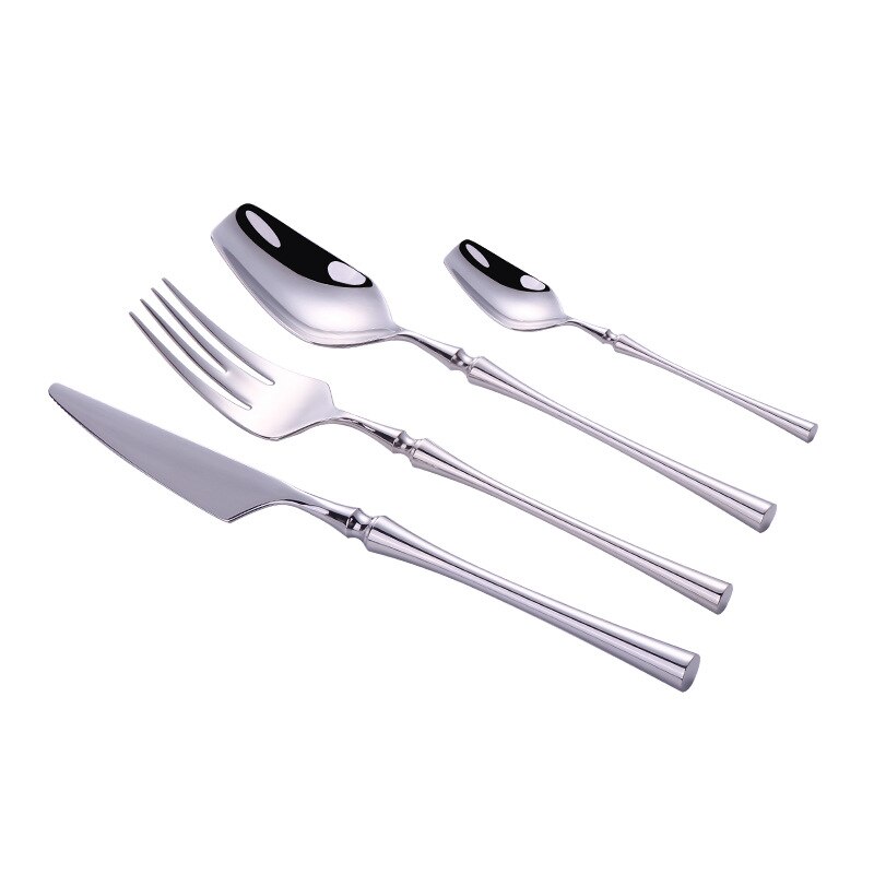 Kubac Hommi Rvs Spiegel Gepolijst Bestek Set Glossy Zilveren Serviesje Matte Servies Kerstcadeau: Shiny  Silver