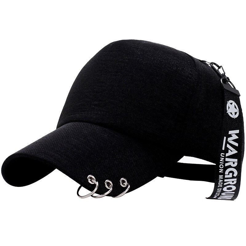 Gorra de Hip Hop con aros de hierro, visera de algodón ajustable con visera, ajustable, con visera, ropa deportiva, gorra de béisbol: QJ3194B