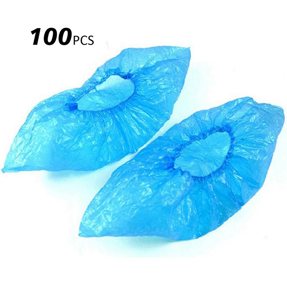 Cubierta desechable para zapatos, cubierta de plástico para calzado, impermeable, para días lluviosos en exteriores, previene el mojado, 100 Uds.: Default Title