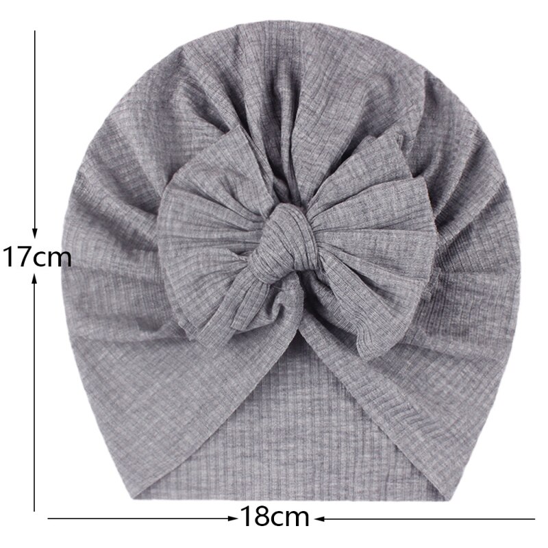 Gorra de algodón para bebé, gorro con lazo para niña recién nacida, accesorios de fotografía para niña, gorro estilo turbante sin bordes, accesorios para niño
