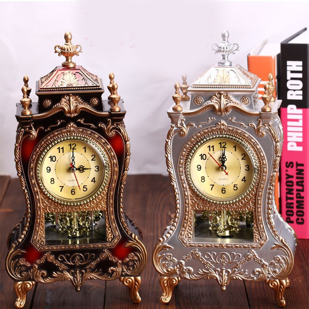 1Pc European Style Desk Clock Fashionable Decorative Table Clock Without Battery Archaistic Clock Decor Musical Time Be