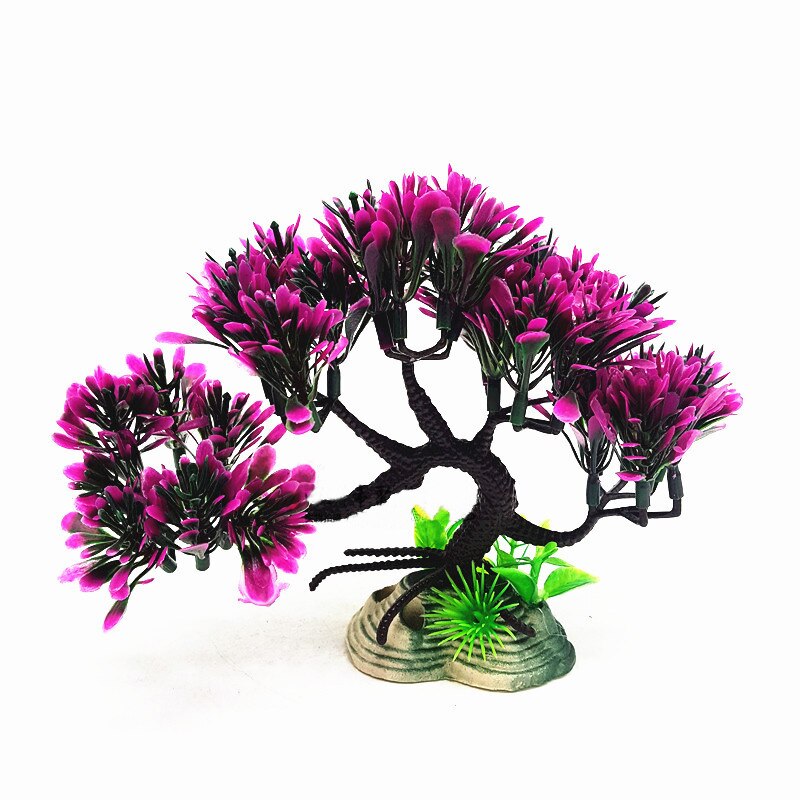 Kunstige plastik planter akvarie ornament akvarium fyrretræer til husholdning akvarium dekoration tilbehør forsyninger: 01