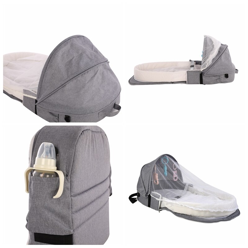 Baby seng mommy taske rejse bærbar mobil krybbe reden barneseng nyfødt multifunktion foldbar barn sammenklappelig stol med legetøj