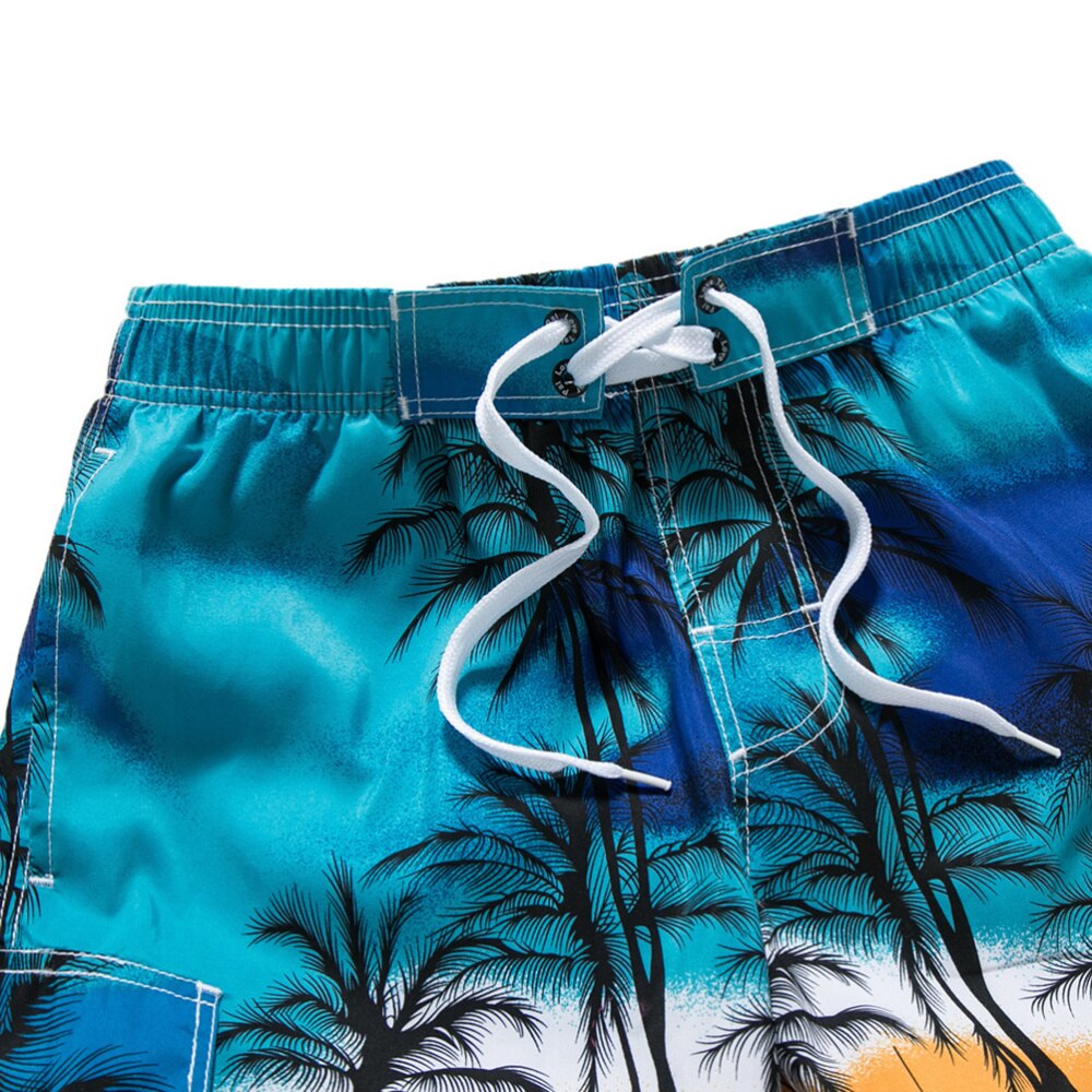 Men's Loose Beach Surfing Board Shorts Swimming Personality Trunks Shorts(Blue)