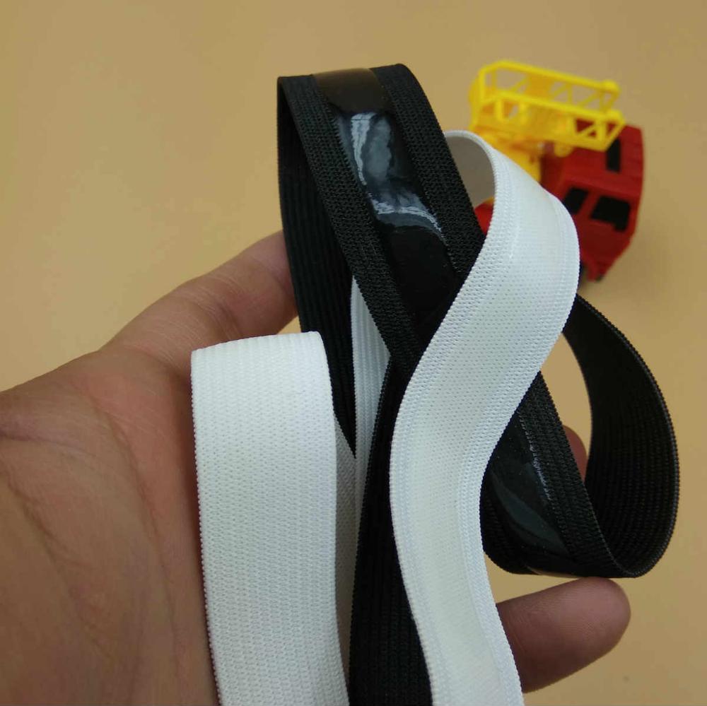 Svart hvit gjennomsiktig silikon elastisk griper 5m sy diy ekstra grep 20mm teip avlet silikon avlet 10mm plagg tilbehør: Svart og hvit