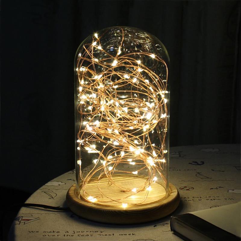 50 LED Starry String Battery Lights Fairy Micro LED Transparent Copper Wire AA Battery Powered For Party Christmas Wedding