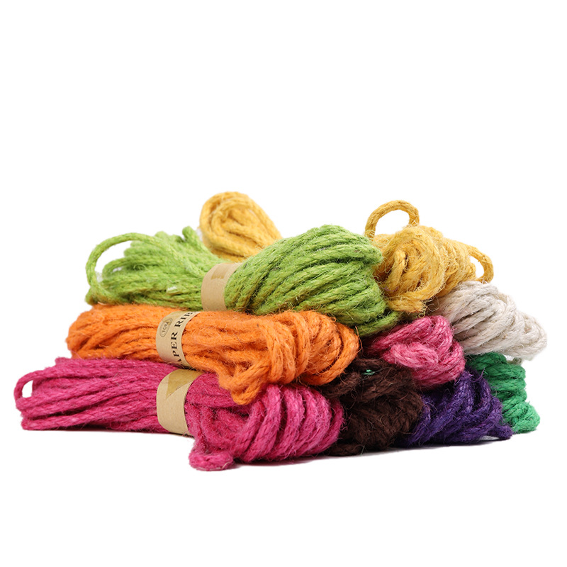 10 Meters Colorful Twisted Cord Jute Rope 6mm DIY Basket Twine Burlap String Party Decor Wrapping Handmade Craft