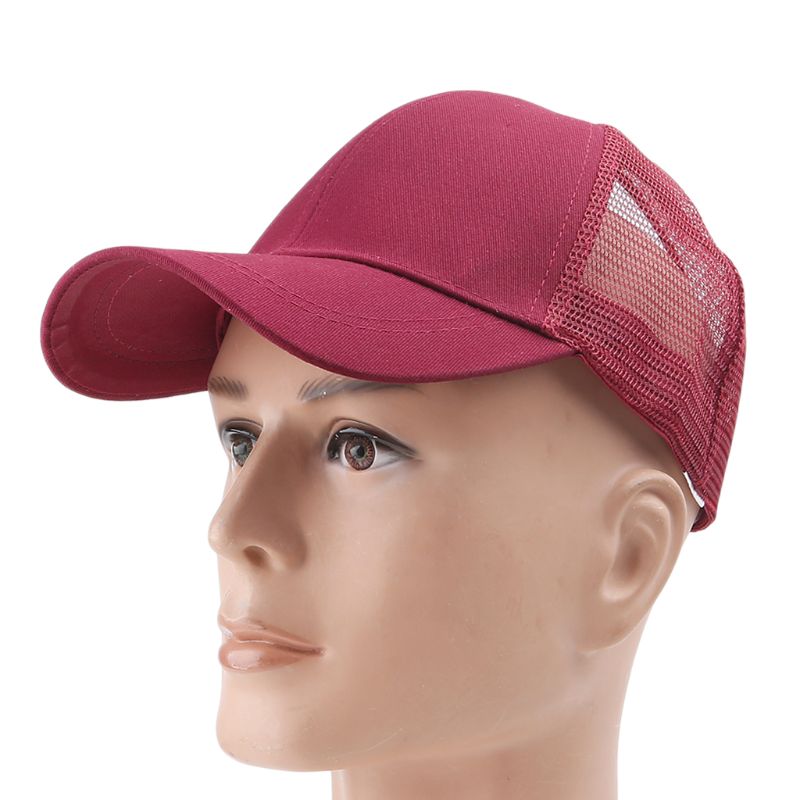 Outdoor Sunshade Ponytail Baseball Cap Women Messy Bun Tennis Hat Adjustable Cap