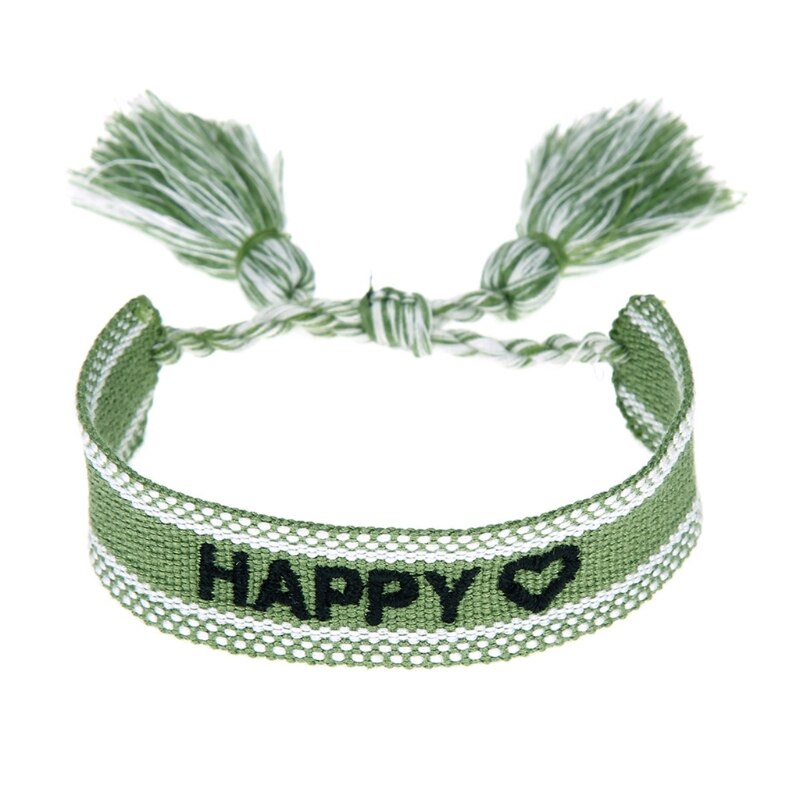 3XUA Bohemen Borduurwerk Geweven Kwastje Armbanden Handgemaakte Verstelbare Touw Gevlochten Armband Voor Vriendschap Etnische Kerstcadeau