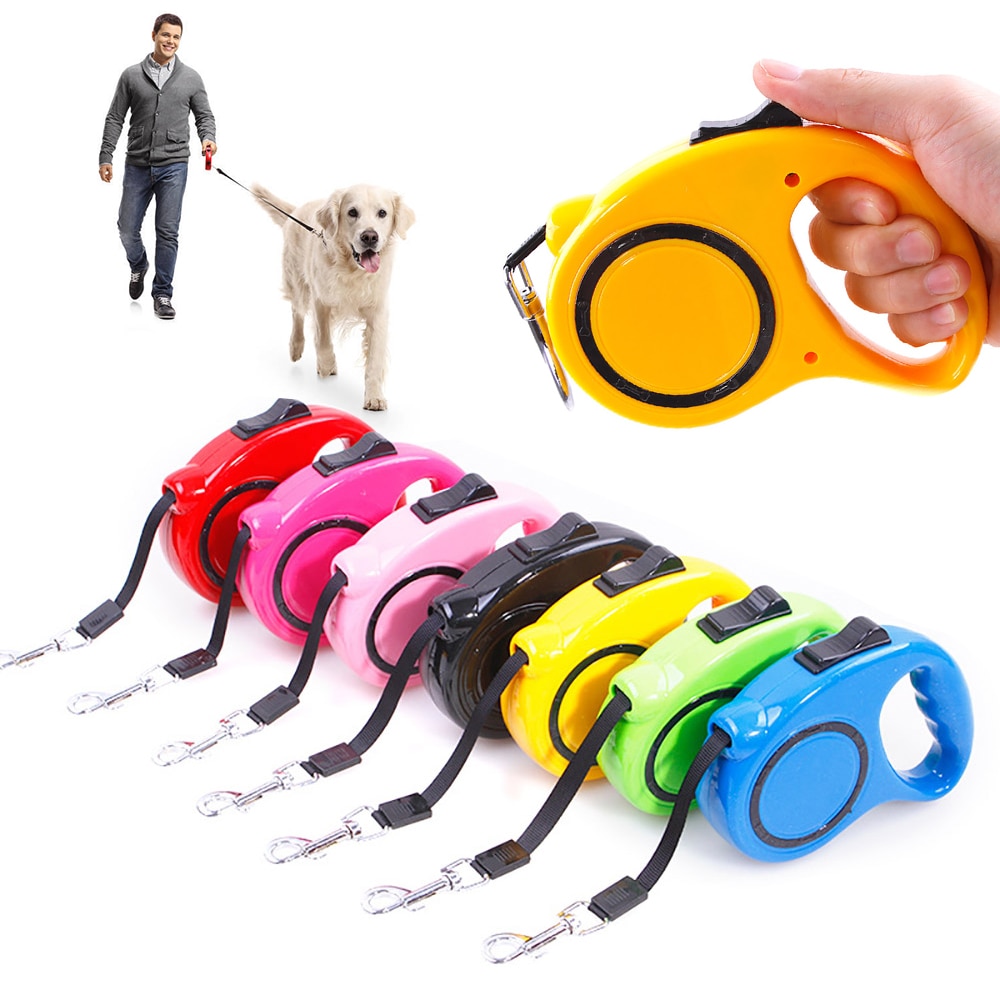 Dog Collars and Leashes Pet Dog Cat Puppy Automatic Retractable Traction Rope Walking Lead Leash