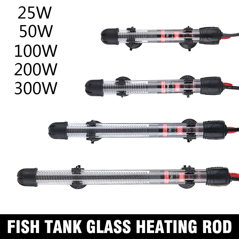 Aquarium Heater Submersible Tropical Heat Quartz Fish Tank Thermostat 25-300W For Aquarium Supplies
