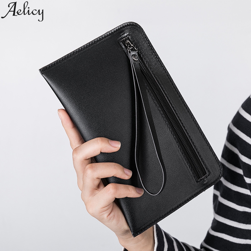 Aelicy vrouwen Lederen Clutch Portefeuilles Portemonnee Rits Handtas Visitekaarthouder Tassen Monedero De Cuero Para Mujer