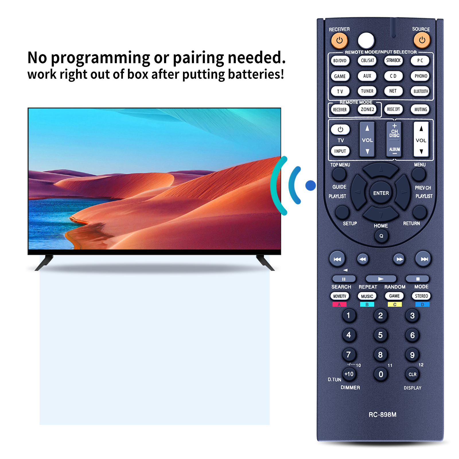 RC-898M RC898M Control remoto para receptor AV Onkyo RC-897M TX-NR5008 TX-NR709 TX-NR646 TX-NR747 TX-NR545 TX-NR54
