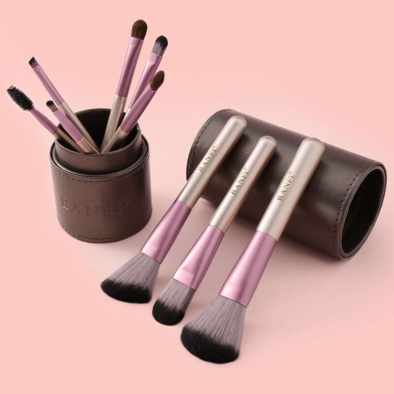 Set van 9 make-upkwasten, foundation, blending, poeder, oogschaduwkwast, make-upset, zachte make-upkwasten, cosmetische tools