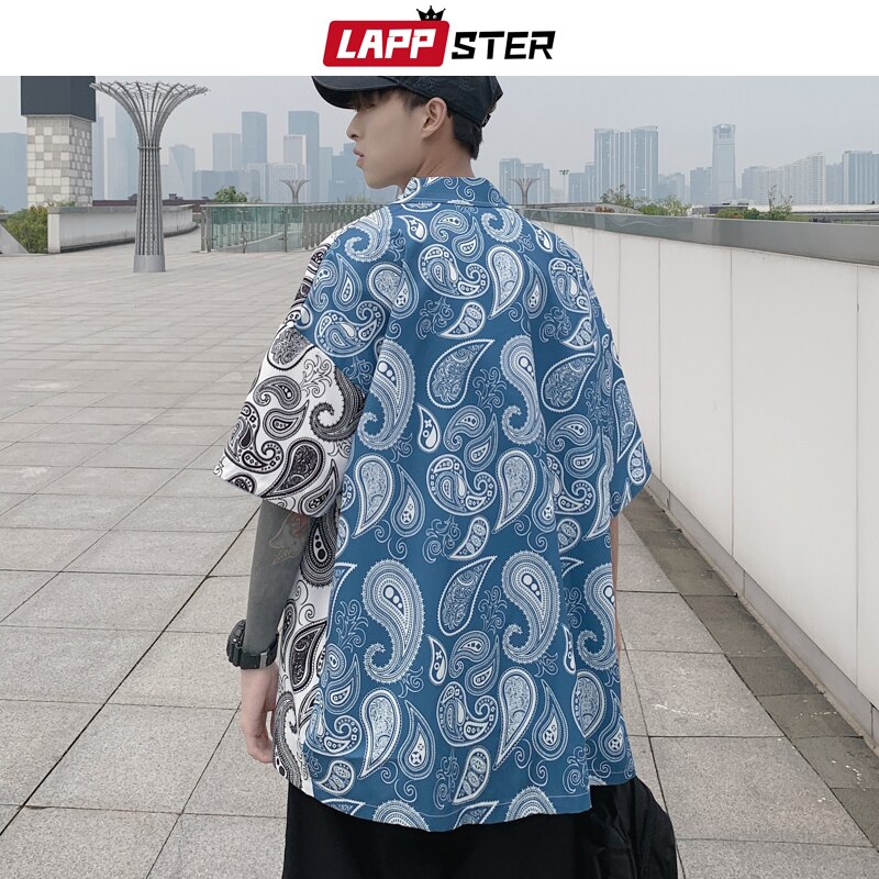 Oversized Short Sleeve Shirt For Men Streetwear Blouse Harajuku Chain Fashion Men's Shirts Korean Clothes Men's Clothing