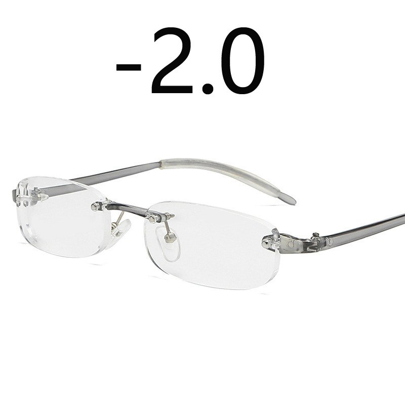 Randloze Bijziendheid Bril Mannen Vrouwen Ultralight Kortzichtig Bijziend-1 -1.5 -2.0-4.0, verziendheid + 1.0 + 1.5 + 2.0 + 4.0: myopia -2.0