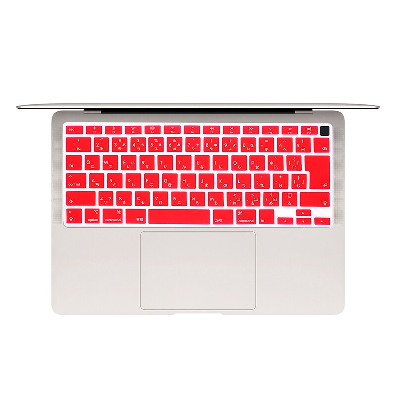 HRH japoński język silikonowa klawiatura skóry pokrywa Protector dla MacBook najnowszy Air 13 Touch ID A2179 (wydanie 2020) wersja JP: Red