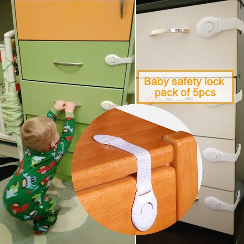 5Pcs/Lot Child Lock Protection Of Children Locking Doors For Children's Safety Kids Safety Plastic protection safety lock