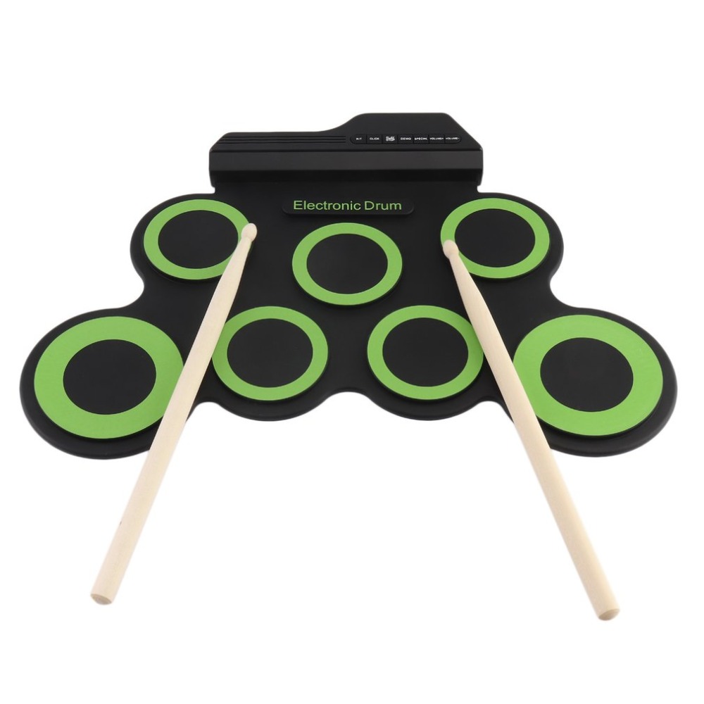 Elektronische Drum Pad Met Drumsticks Pedaal Draagbare Digitale Usb Drum Pad Opvouwbare Siliconen Muziekinstrument