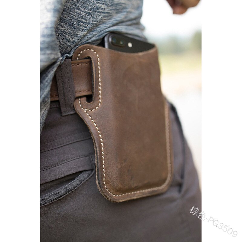 Mannen Mobiel Loop Holster Case Riem Taille Tas Props Pu Lederen Portemonnee Telefoon Portemonnee Nakoming