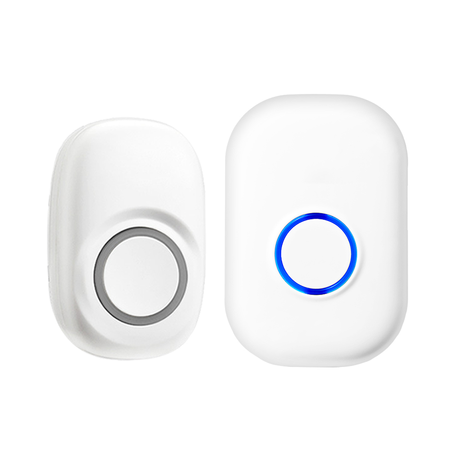 Self Power Wireless Doorbell Kinetic button Door bell 58 Melodies LED Indicator Door chime Wireless Kit receiver transmitter set: 1 receiver 1 button / US plug