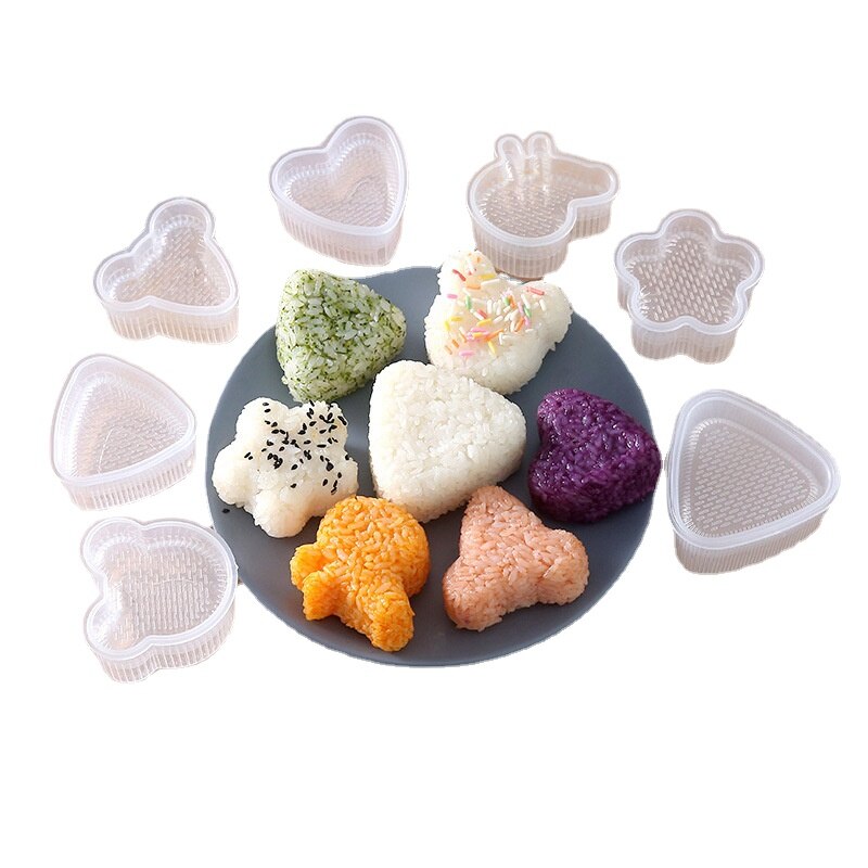 Ensemble de gadgets de cuisine pour onigiri,pour rouleaux de sushis, moules à presse, ustensiles de fabrication pour bento
